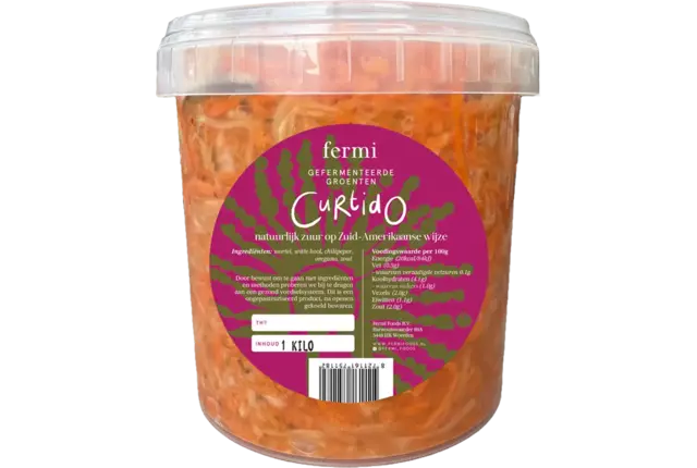 Gefermenteerde groenten curtido pot 1kg kist 10 stuks